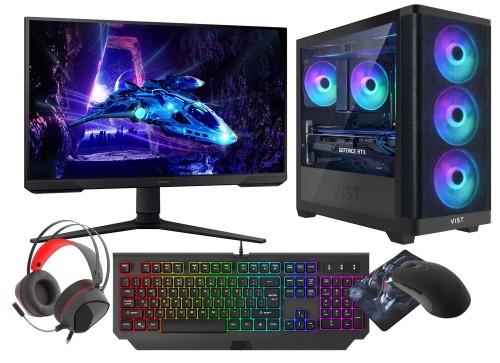 Gaming Set RGB Ryzen 7 5700X RTX 5060 32GB 1TB WiFi 6 W11 24" 180Hz DLSS4 