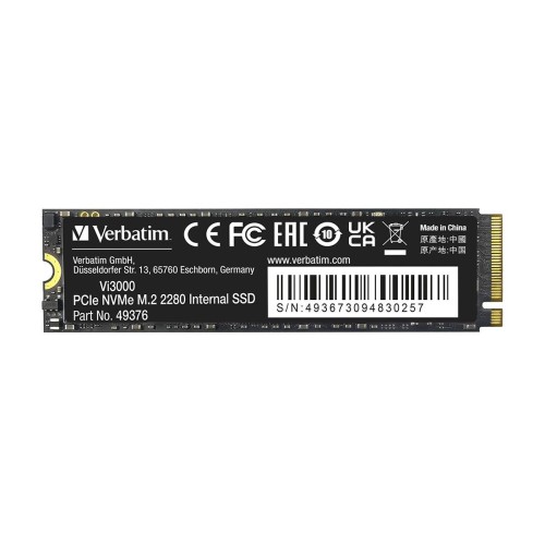 SSD Verbatim Vi3000 2TB M.2 NVMe PCIe Gen3 2280 3100/2200MB/s