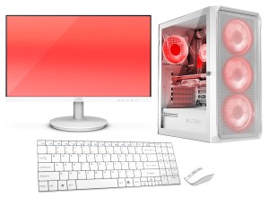VIST White Gaming Set Ryzen 7 5700X RTX 5060 32GB SSD 1TB W11 WIFI LCD 24"