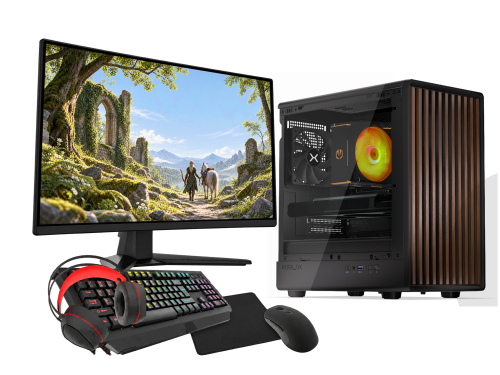 Zestaw Wood Ryzen 7 5700X RTX 5060 32GB SSD 1TB M.2 WIFI LCD 27" W11 DLSS 4